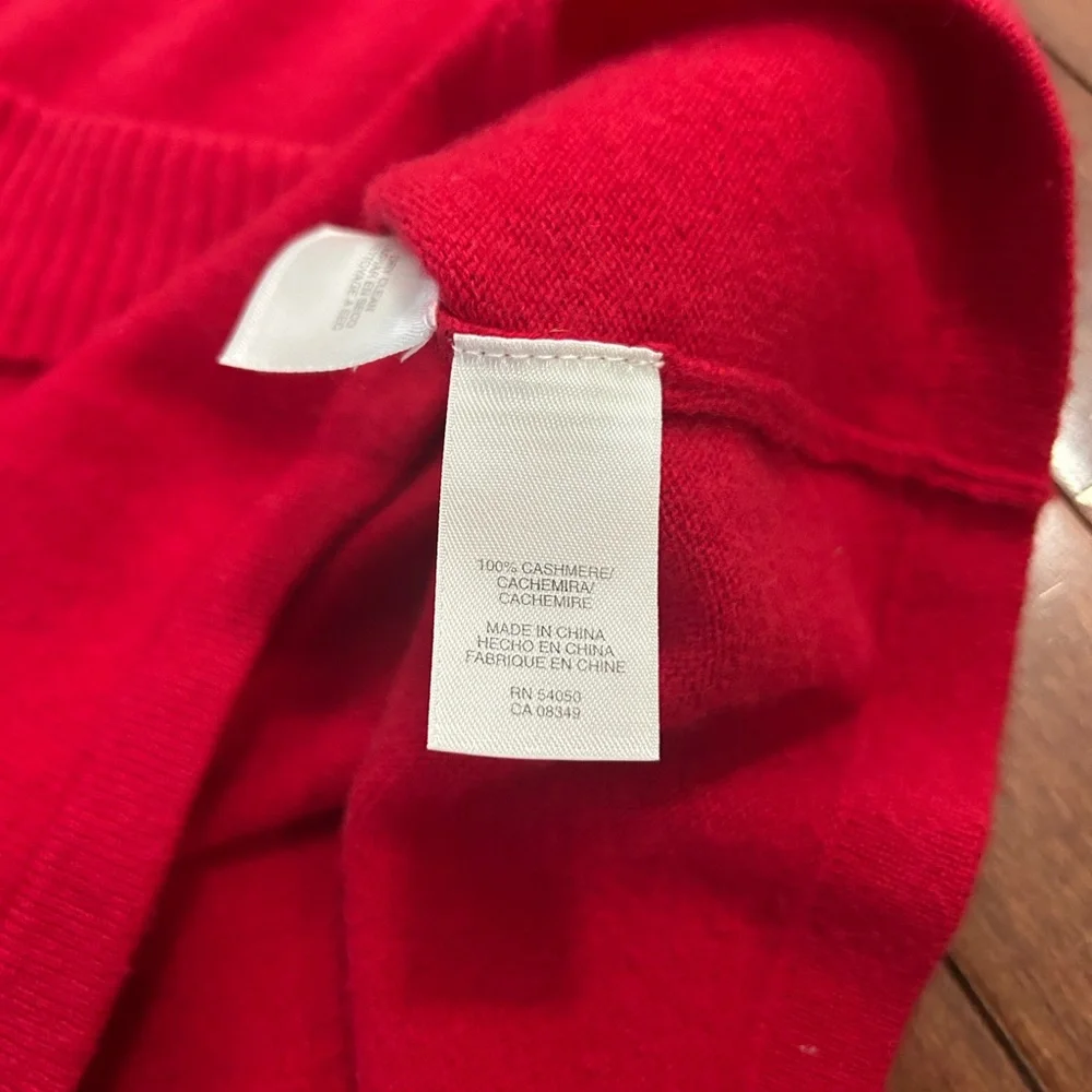 Jones New York Women's Red Cowl Neck 100% Cashmere Sweater Size XL - Picture 6 of 9